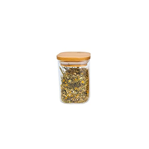 Amazon.com.br: Oikos - Pote de Vidro 200ml com Tampa de Bambu Hermético Quadrado Flat