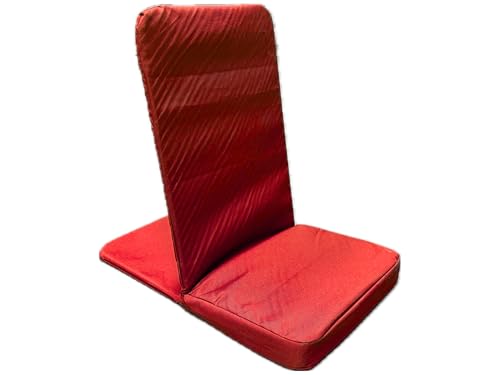 Image of Original BackJack -Made in THE USA- Folding Red Cotton Fabric Lightweight Floor Seating Chair for Gaming, Families, Parents, Daycare, Back Support, Reading, Yoga, Meditation, Dorm