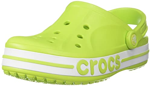 Image of Crocs Unisex Backless SlipperClogs, Lime Punch White, 7 UK Men/ 8 UK Women
