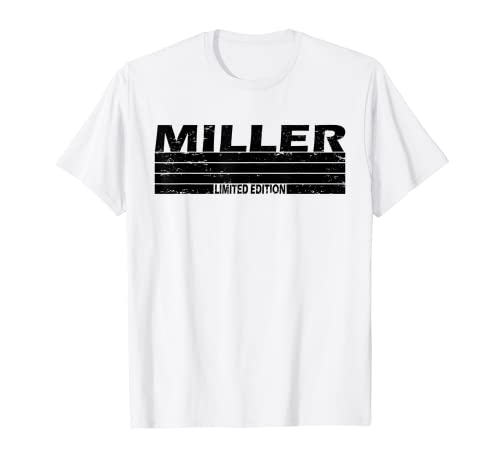 Miller Apellido Edición Limitada Retro Vintage Estilo Sunset Camiseta