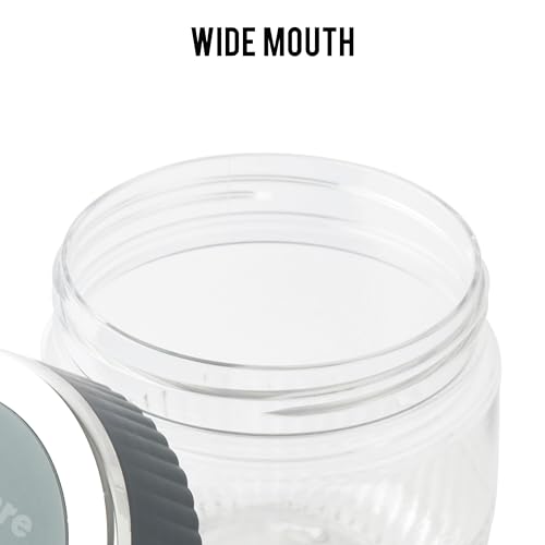 Image of CELLO Mint Storage Canister For Kitchen Set of 2, (750 ml x 2), Grey | Food Grade, Stackable, See Through | Nestable Storage Pet Container with Lid for Food, Pulses, Spice, Cereals, Cookies, Dry Food