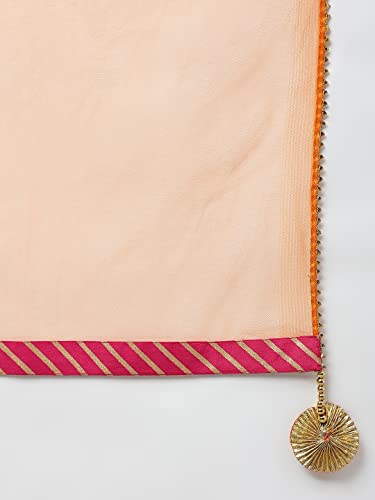 Image of ANNI DESIGNER Women's Cotton Blend Kurta with Dupatta