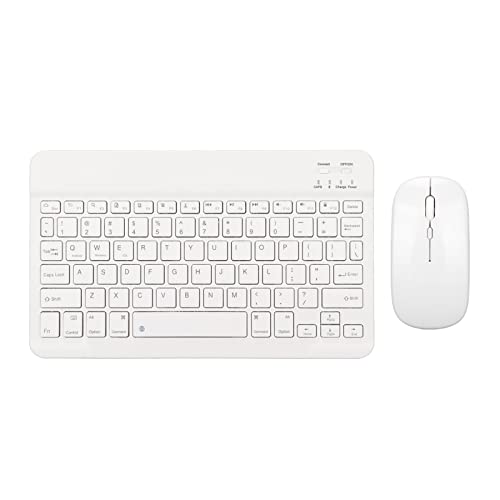 Keyboard Mouse Combo, Ultra Thin Silent Compact Wireless Keyboard Mouse Set, 1600 DPI Ergonomic Mice, Rechargeable Keyboard for 