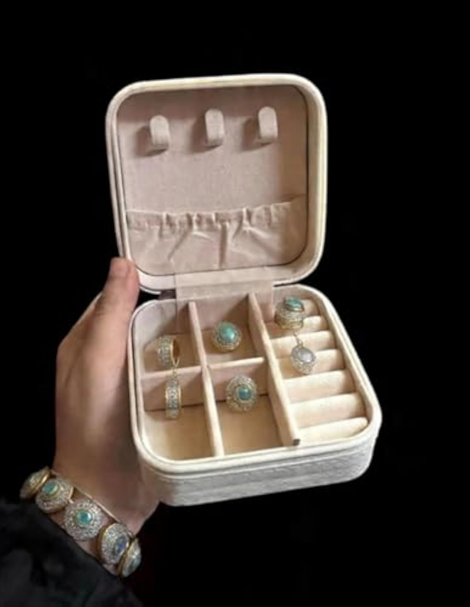 Premium Jewellery Organiser Box, Travel Storage Case