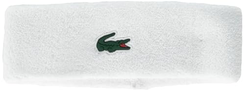 Image of Lacoste Unisex Bouclette Jersey Tennis Headband, One Size, White