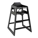 Bolero Wooden Highchair, Light Wood Finish - for Children Up to 36 Months or 15kg, Adjustable Harness, Stackable, Self Assembly CJ588