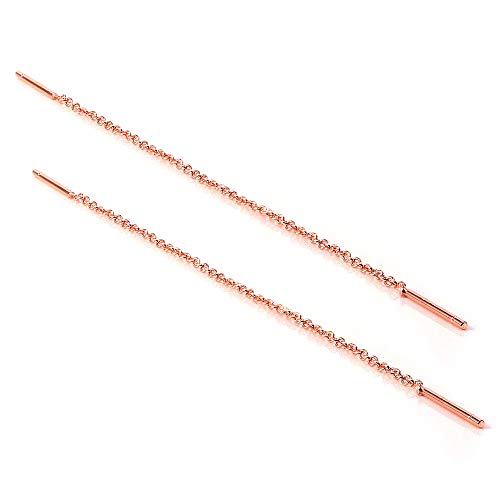 Preisvergleich Produktbild Sterling Silber 12mm Stäbchen Durchzieher Ohrringe Getaucht Rosegold