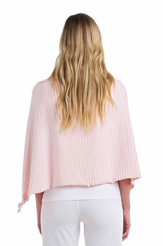 Image of Coolibar Women's Savannah Sun Blanket - UPF 50+ Sun Protection - Coco Plum in Soft Pink /White Stripe