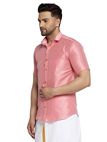 Image of SAIFOO Men's Classic Silk Ethnic Shirt.