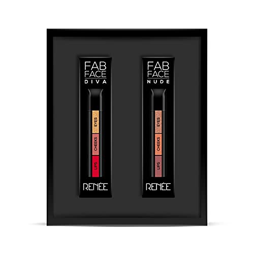 Image of RENEE Fab Face 3 in 1 Makeup Stick Combo 4.5gm Each| Includes Eyeshadow, Blush & Lipstick| Infused With Vitamin E| Intense Color Payoff| Compact & Travel Friendly