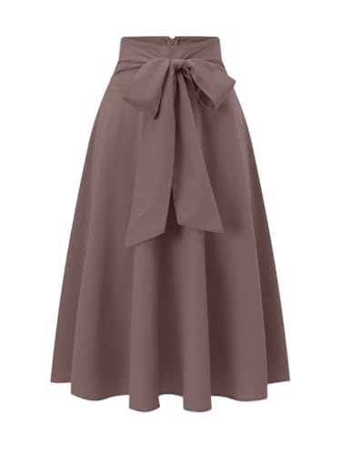 Solid Color Ruched Bowknot Front Zipper Skirt Elegant 2025 Fashion Skirts for Women