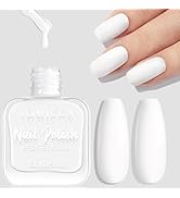TOMICCA Vernis à ongles blanc brillant 15 ml Séchage rapide Longue durée Amovible à base d'eau