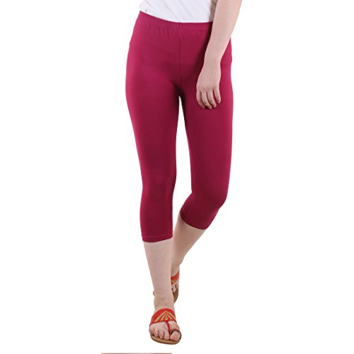 Image of DIAZ Women's Super Combed Cotton Elastane Stretch Slim Fit Printed Capri -Pack of 3