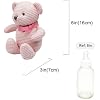 FLUFFYFUN 100% Organic Cotton Pink Teddy Bear Plush, 6.5 Baby Stuffed Animal for Newborn