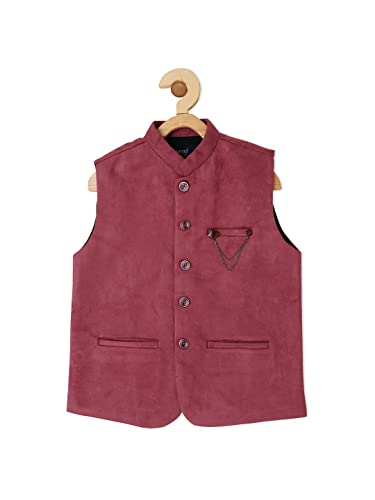 Image of CAVIO Boys Velvet Nehru Jacket with Printed Shirt