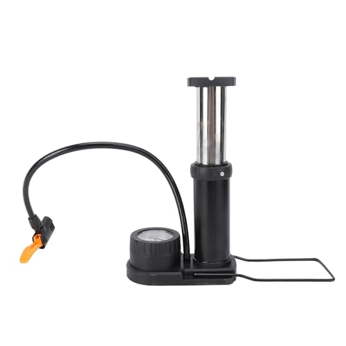 Prevessel Gonfleur de Pneu de Pied Portable à Haute efficacité avec Manomètre pour Moto de Vélo, Pompe à Pied Robuste en Acier Inoxydable pour Les...