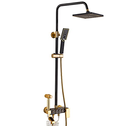 Système de douche noir doré pour transformer votre salle de bain en spa moderne