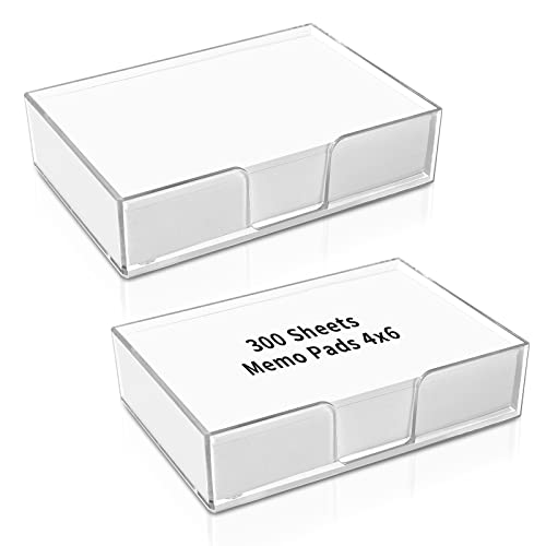 600 Sheets 4X6 Memo Holder Desk Notepad 4X6 Tray Pad Paper Non Sticky Memo Pads 4X6 Acrylic Notepad Holder Note Pads For Desk School Organization Planning #TOP2