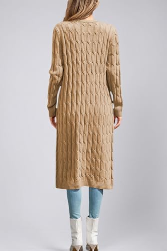Image of Cakulo Womens Long Cardigans Cable Knit Chunky Cardigan Sweaters Open Front Fall Winter Fashion Outfits Coats 2025