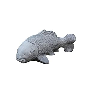 gartendekoparadies.de Grote Koi vis kleur zwart Boeddha Feng shui van gegoten steen, vorstbestendig