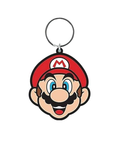 Pritties Accessories Llavero de goma de personaje auténtico Super Mario 'Mario', multicolor, 6 cm