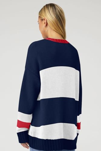 Image of Oversized Sweater for Women Fall Fashion 2024 Crewneck Long Sleeve Ski Pullover Sweaters S-2XL