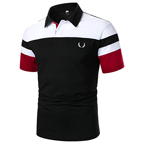 LAOSU Polos - Camisa de corte regular para hombre, ropa Preppy para hombre, camisa de trabajo para hombre, de moda, cómoda, alta, vintage, talla grande, Navy-b, M
