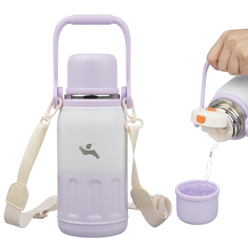 Image of Konokyo 27oz Thermos for Cold Drinks, Insulated Water Bottle, Purple Pearl