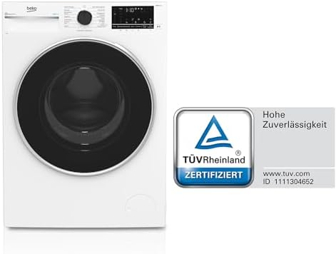 Beko Waschmaschine 9kg, Stiftung Warentest GUT (2,1)*, 1400 U/min, Dampffunktion, allergikergeeignet, Nachlegefunktion, AquaWave Schontrommel, B5WF69410W, Weiß