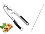 Nutcrackers Walnut Pecan Nut Cracker Heavy Duty Shell Cracker Seafood Walnut Opener Tool with Non-Slip Handle and 1 Pick