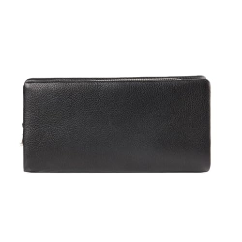 Business Handbags Wallets for Women Money Clips Evening Bags Cowhide Purses Genuine Leather Card Cases (Black)