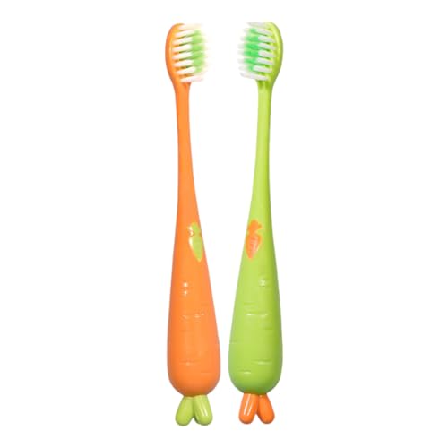 Cepillo de dientes suave para niños, cepillos de dientes manuales en forma de zanahoria, cepillo de dientes para el cuidado de las encías para niños a partir de 3 años, baño diario, hogar, apartamento
