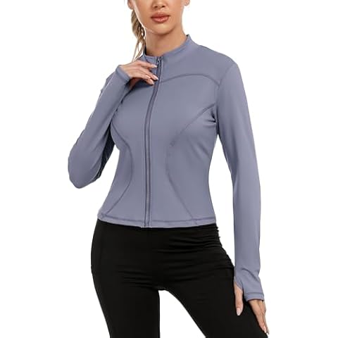 Gyabnw Women's Zip Up Gym Jacket Cover