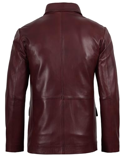 Image of Decrum Mens Leather Blazer - Real Lambskin Stylish Casual Leather Blazer Jackets for Men