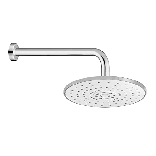 Braccio doccia a parete, design tondo, in acciaio