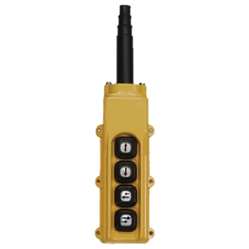L主役は銭形4 データカウンター対応 中央PUSHボタンバイブスイッチ付き 4 Button Overhead Crane Pendant Control with 2 1-Speed