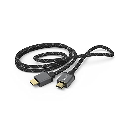Hama Premium HDMI Kabel 3 Meter Ultra High Speed (Exzellentes Monitorkabel 4K / 8K, 48 Gbit/s, UHD Bildschirmkabel eARC, Ethernet, HDR, Aramidfaser Kabelmantel, HDMI 2.1 Kabel 120 Hz/60 Hz) 3m