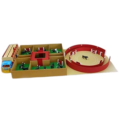 Conjunto de Camión, Toriles y Plaza de Toros - Juego Taurino para Niños +3 Años con 18 Toritos y 2 Mansos - Fabricado en España - Hecho a Mano - AMBIENTS ARTESANÍA TAURINA