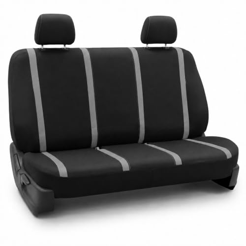 Image of FH Group Car Seat Covers Rear Set Cloth - Car Seat Covers with Removable Headrest,Universal Fit,Automotive SeatCovers,Washable Car SeatCover for SUV,Sedan,Van Gray