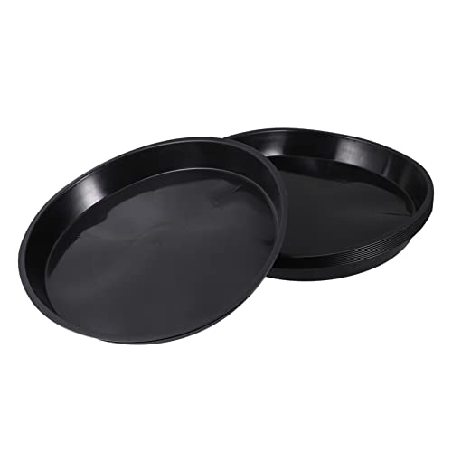 TOYANDONA Bandejas de Plástico para Macetas 10 Piezas, Base para Jardinera, Porta Macetas Negro, Apto Interior y Exterior, Recolector de Exceso de Agua para Bonsáis y Plantas Pequeñas