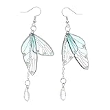 AUTSUPPL Boucles Oreilles Pendantes Légères Cristal Bleu Colorées avec Strass Bijoux In...
