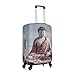 QSMBNET Travel Luggage Cover White Buddha Statue Spandex Suitcase Protector Washable Baggage Covers Fashion Elastic Scratch-Resistant Luggage Cover Protector Fits 18-32 Inch Luggage