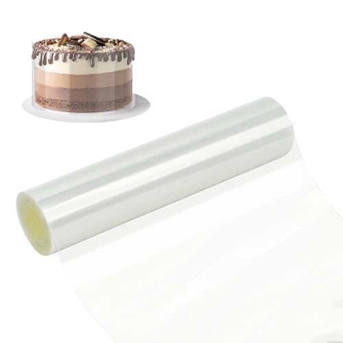 Kievano Acetato para Tartas 30 cm x 10 m – Lámina Transparente de Repostería en Pet Alimentario, Flexible y Reutilizable para Mousse, Chocolate, Cheesecake y Decoración de Postres