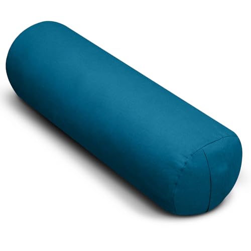 Sunshine Yoga 28" x 9" Just Right Large Round Yoga Bolster for Restorative Yoga - Cotton Massage Bolster Pillow With Handles - Circular Pillow and Cushion for Home or Studio - 1 Pack
