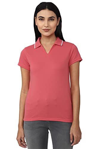 Image of Van Heusen Women's 100% Cotton Half Sleeve Solid Polo Regular Fit T-Shirt