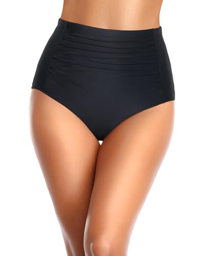 Tempt Me Women High Waisted Bikini Bottoms Tummy Control Swimsuit Bottoms Ruched Bathing Suit Bottom3