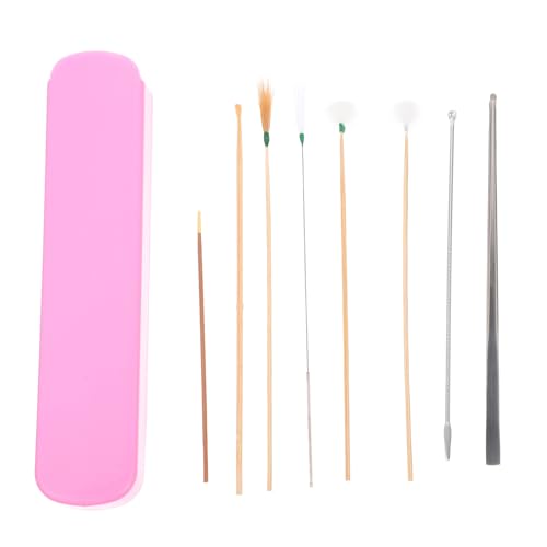 SHERCHPRY 8 Piezas Kit De Extracción De Orejas Herramientas De Selección De Cera De Oído Herramientas De Eliminación De Cera Del Oído Selecciones De Cerumen Rosado Acero Inoxidable