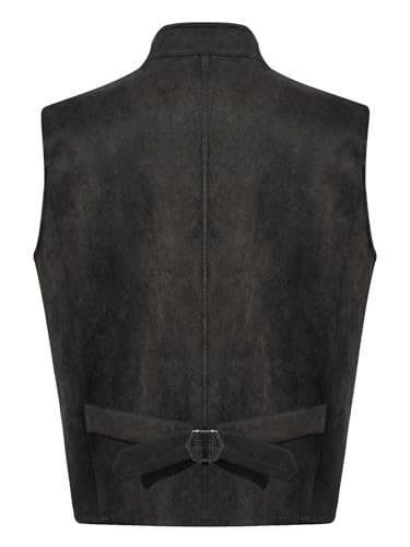 Child Boys Girls Medieval Waistcoat Sleeveless Collar Double Breasted Vest Pirates Top2