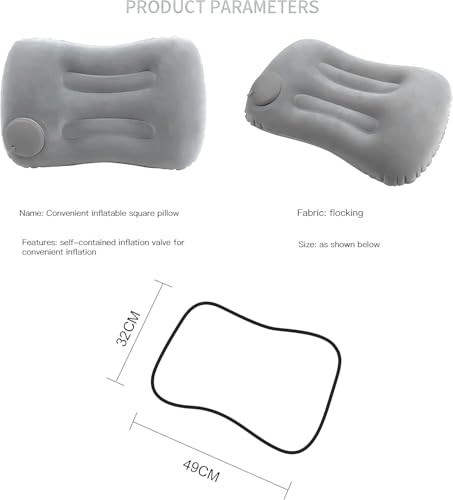 Image of Travel Inflatable Air Pillow, Ultralight Press-to-Inflate Neck Pillow with Ergonomic Head & Lumbar Support, Compact Camping Pillow for Backpacking, Airplane, Car & Home