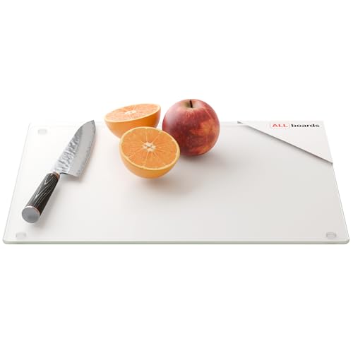 ALLboards Tagliere in vetro TRASPARENTE 30×40 cm tagliere piano in vetro per cucina protettivo